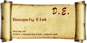 Doszpoly Elek névjegykártya