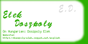 elek doszpoly business card
